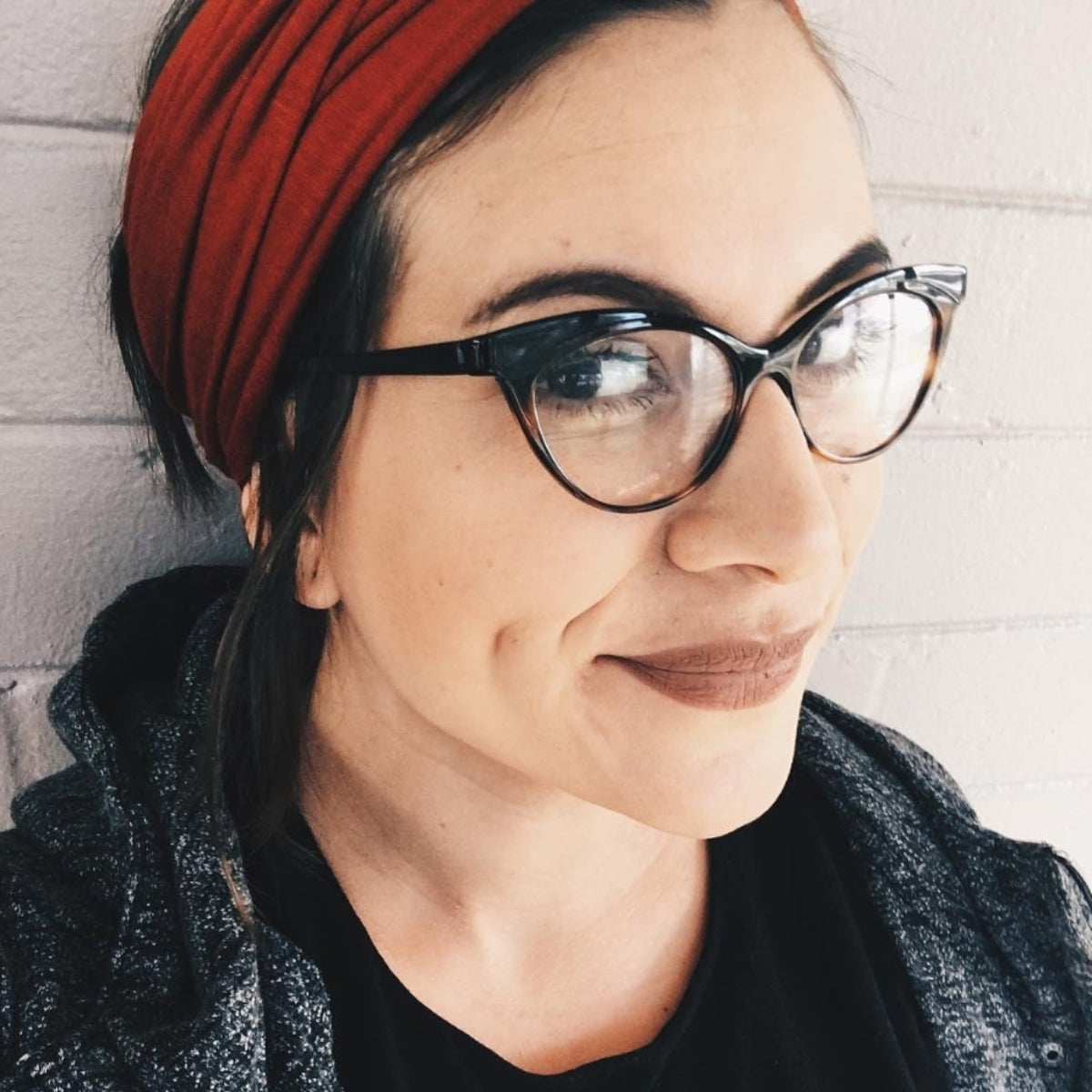 brick red head scarf by ecoshag