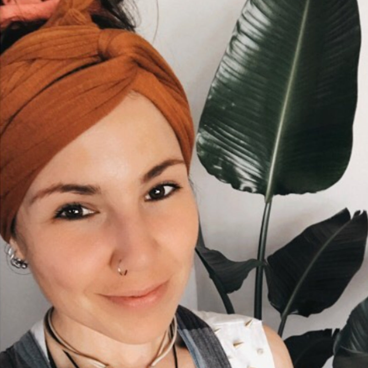 burnt orange head scarf by ecoshag