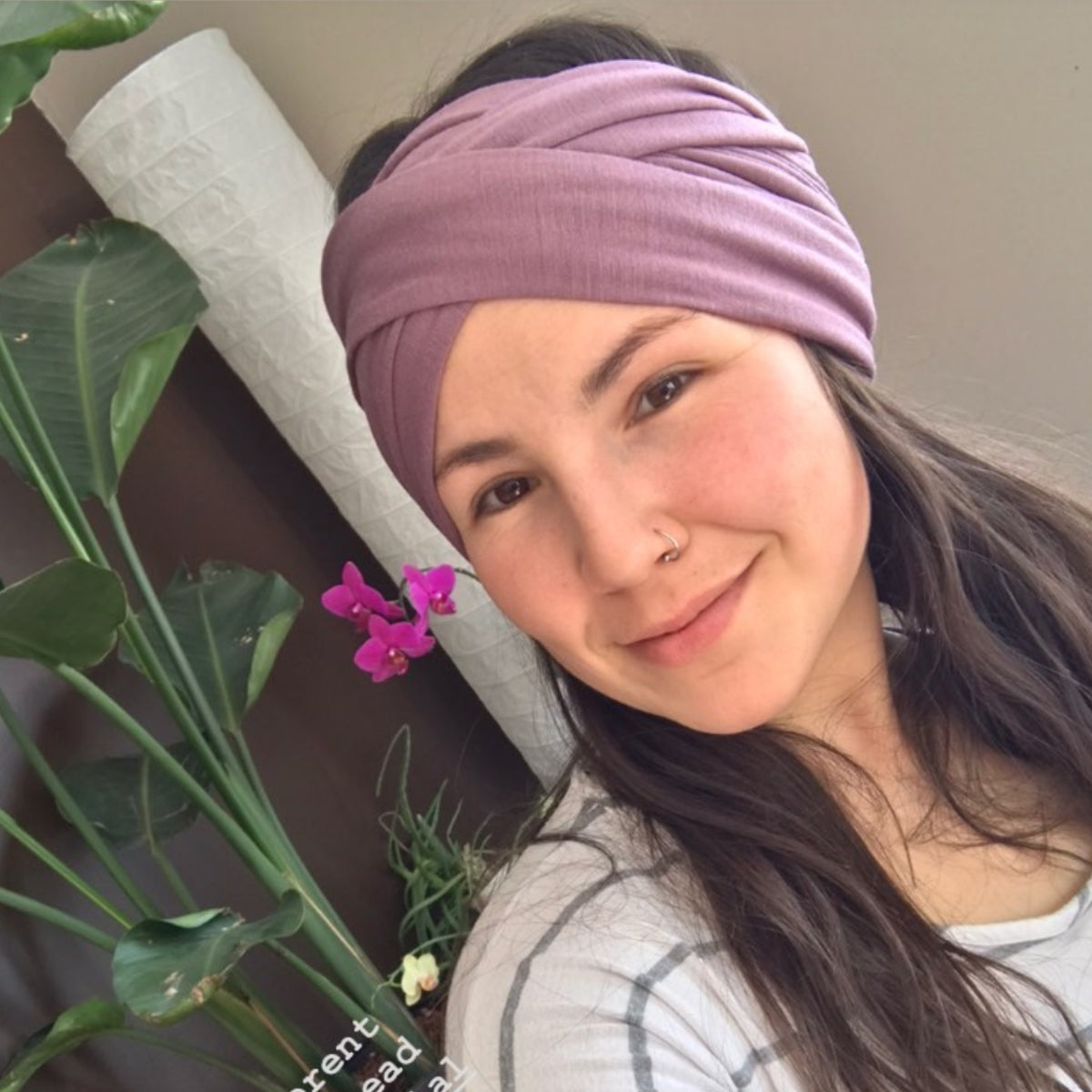 dark mauve head scarf by ecoshag