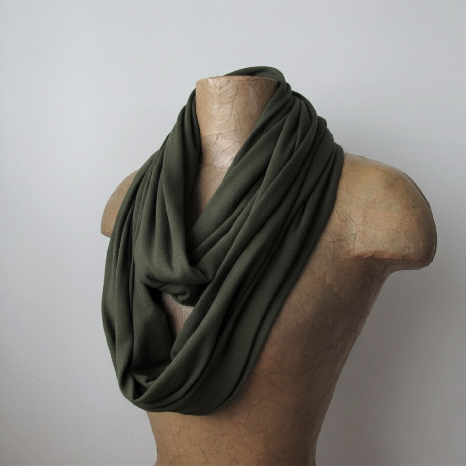olive drab infinity scarf by ecoshag