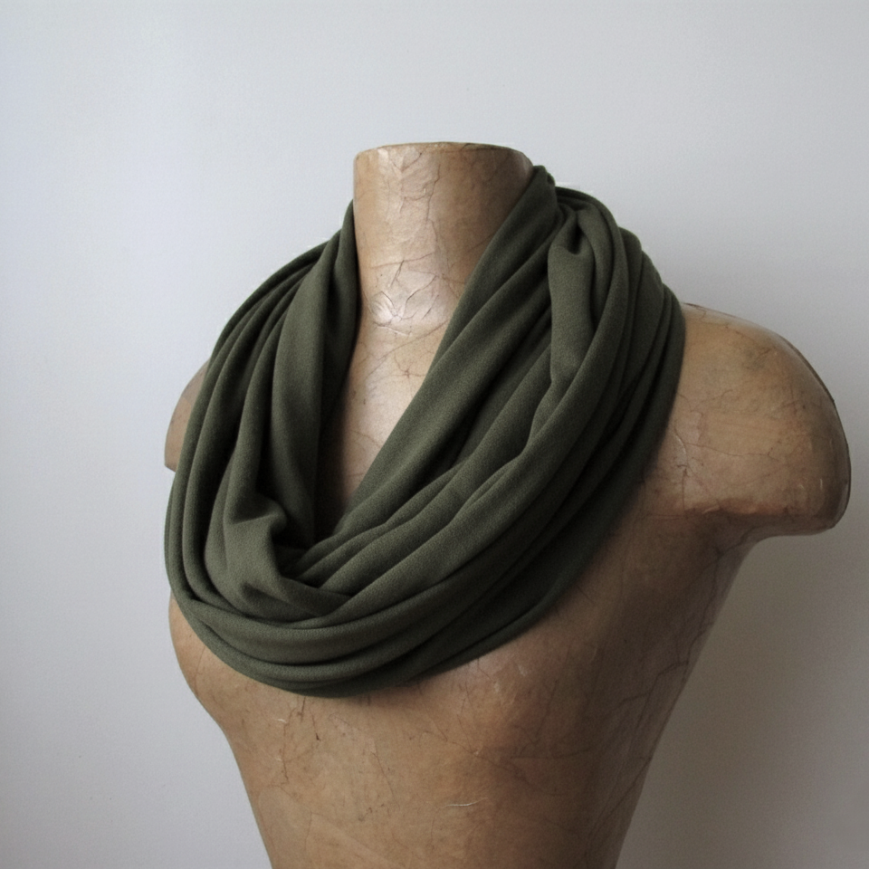 olive drab infinity scarf by ecoshag