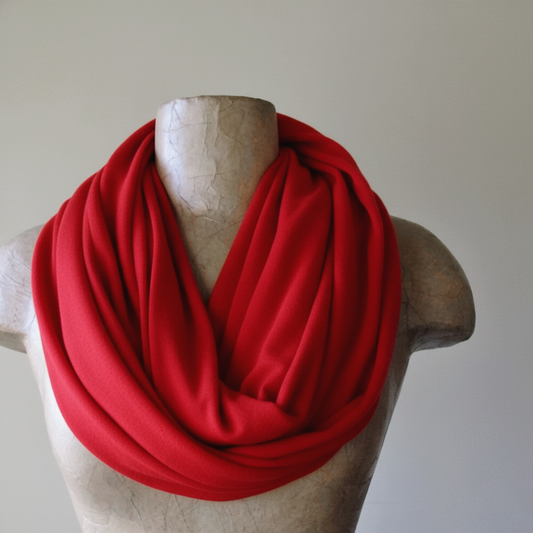 lipstick red jersey knit infinity scarf by ecoshag