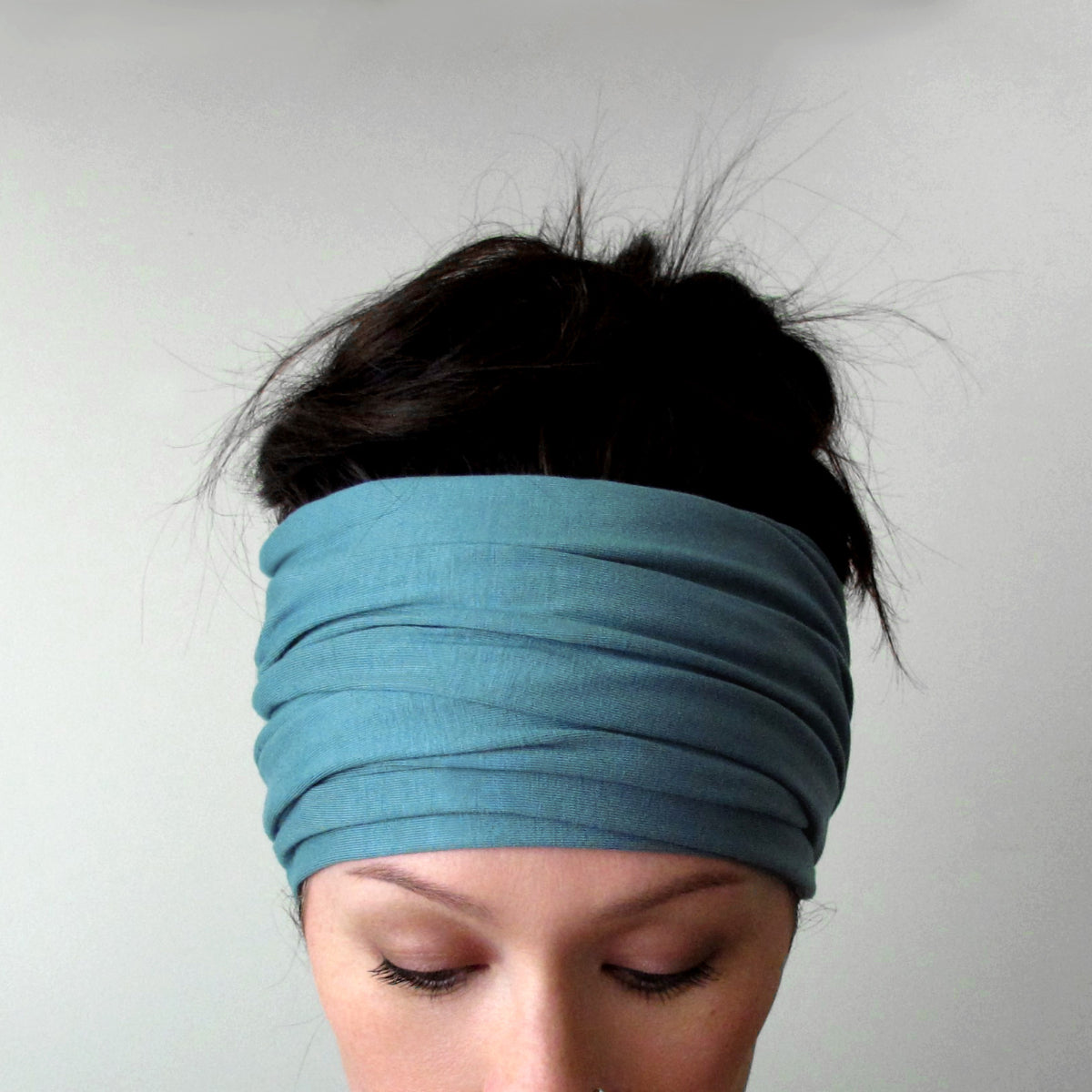 vintage teal head scarf ecoshag