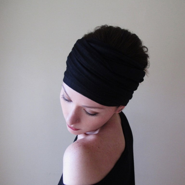 ECOSHAG BLACK Jersey Head Scarf