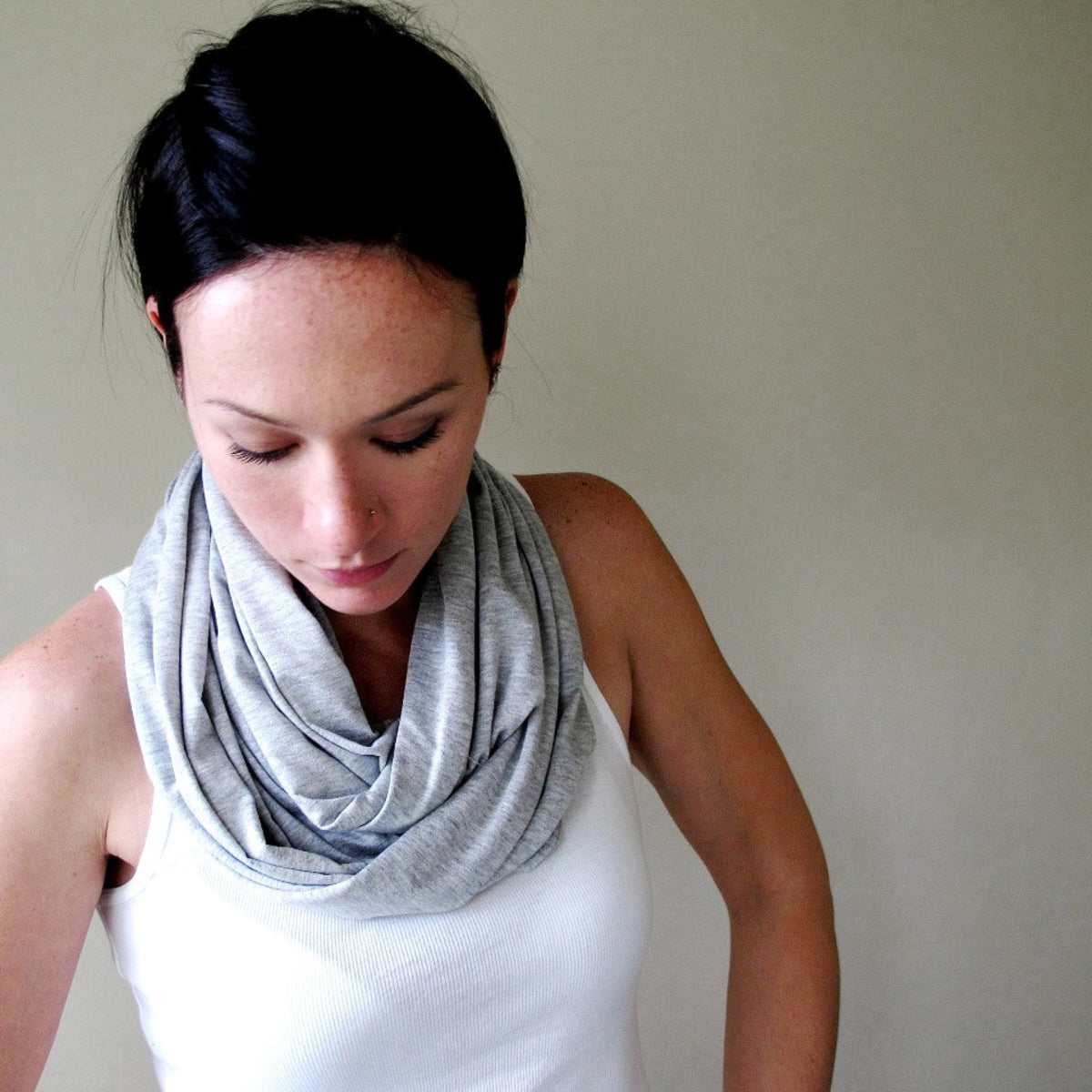 heather grey ecoshag infinity scarf