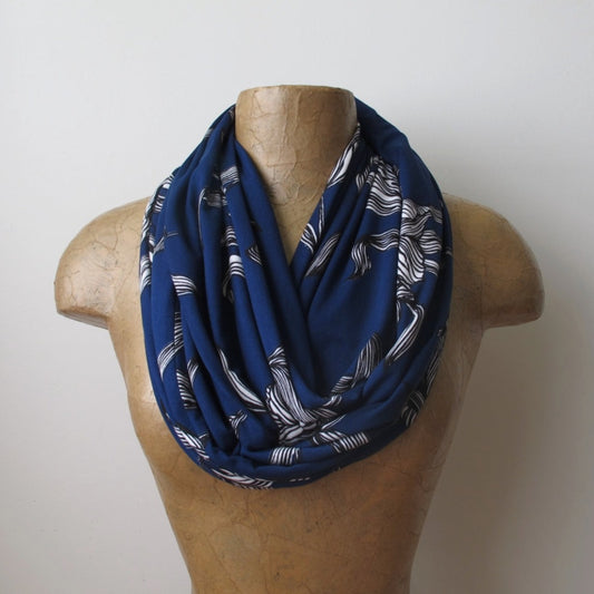 navy blue filigree scarf ecoshag 