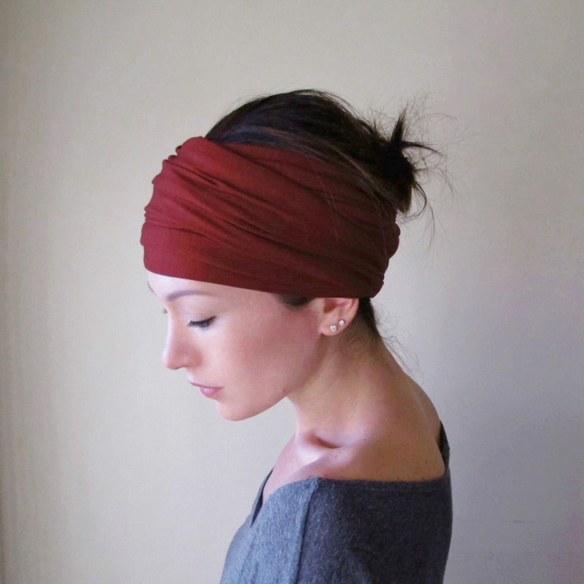 brick red head scarf ecoshag