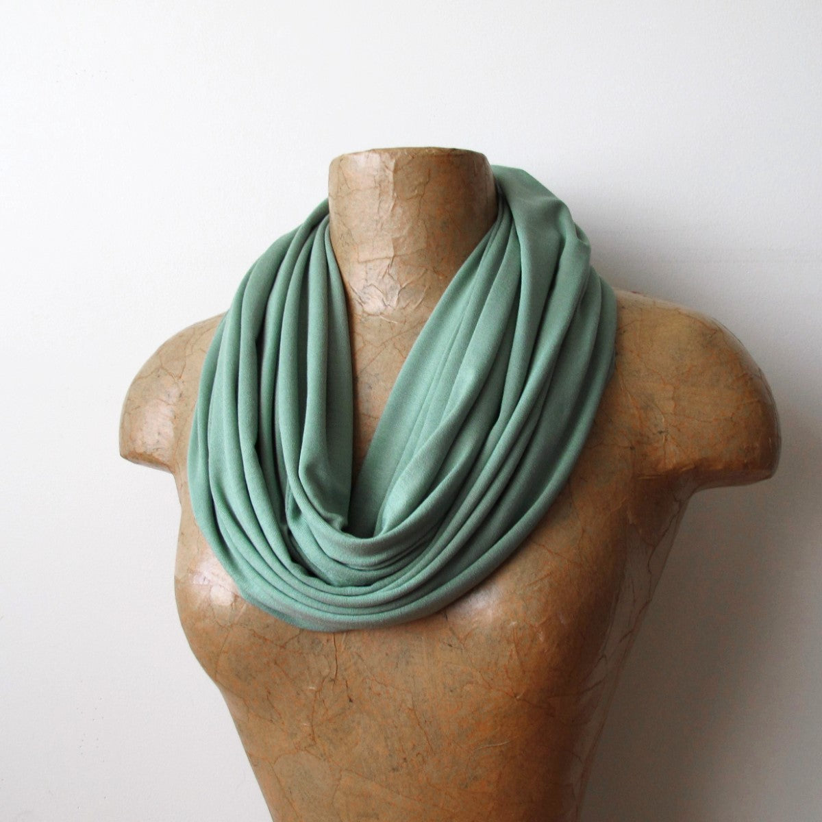 celadon green loop scarf by ecoshag