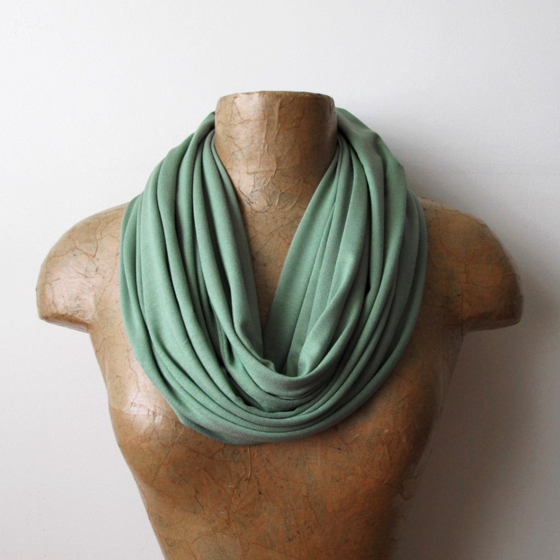 celadon green infinity scarf by ecoshag