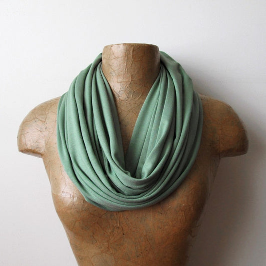 celadon green infinity scarf by ecoshag