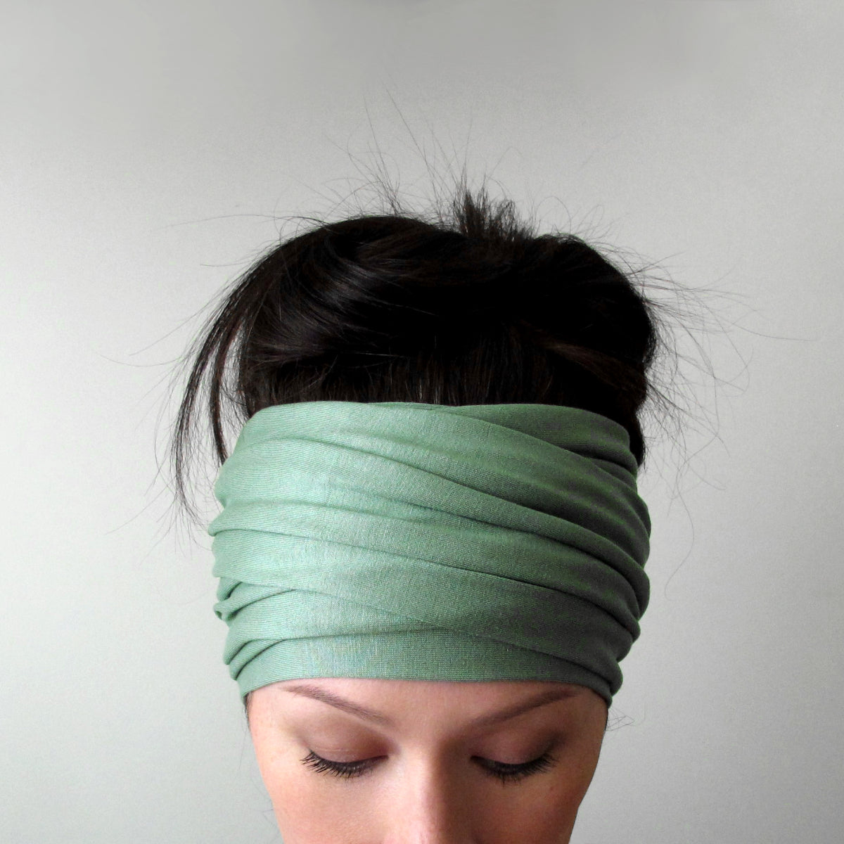 celadon green head scarf ecoshag