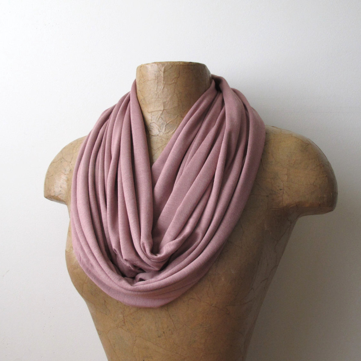 mauve pink loop scarf by ecoshag