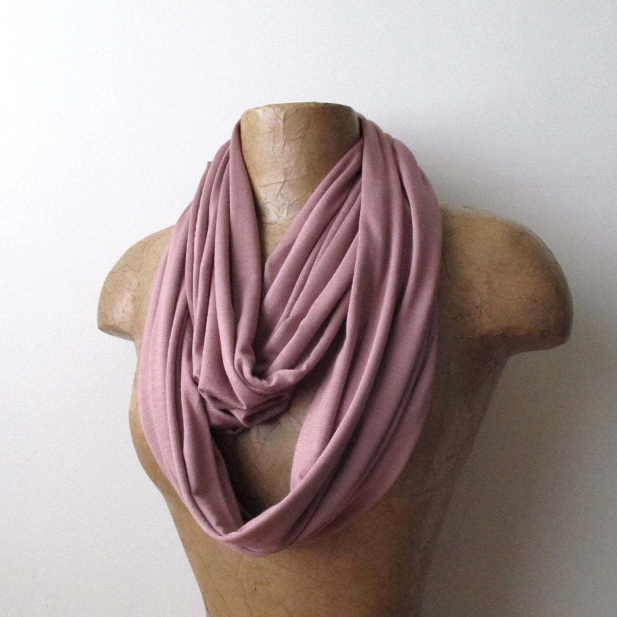 mauve pink tube scarf by ecoshag