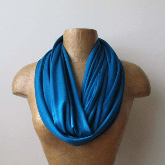 peacock blue infinity scarf by ecoshag