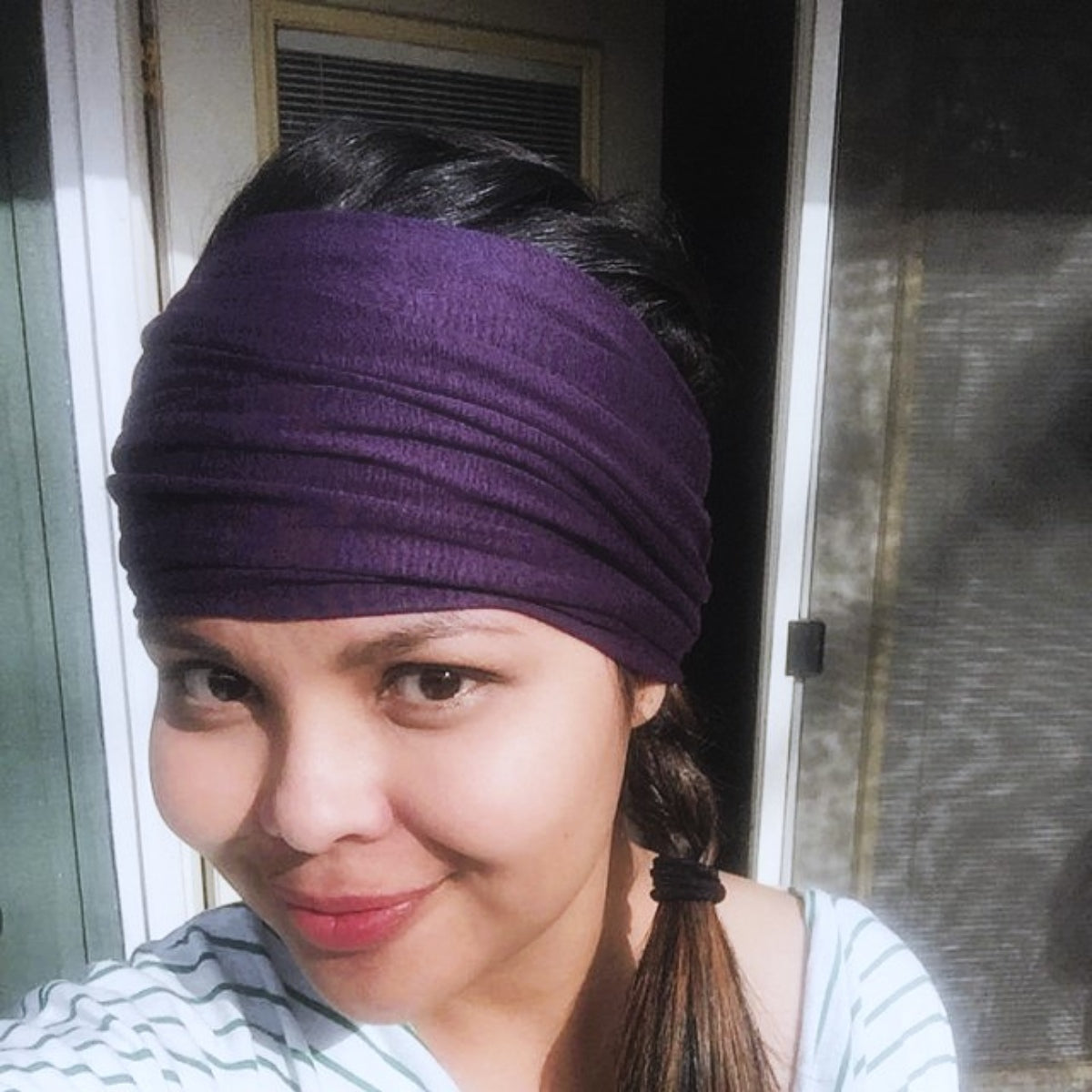 purple head scarf by ecoshag