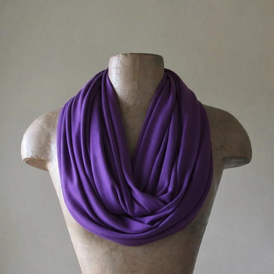 handmade amethyst purple infinity scarf by ecoshag