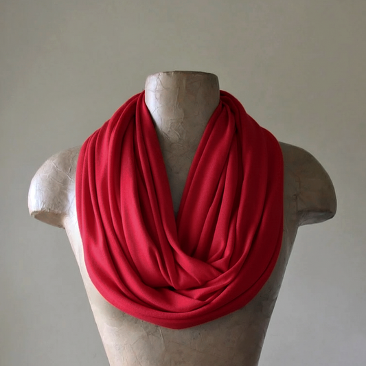 red infinity scarf by ecoshag