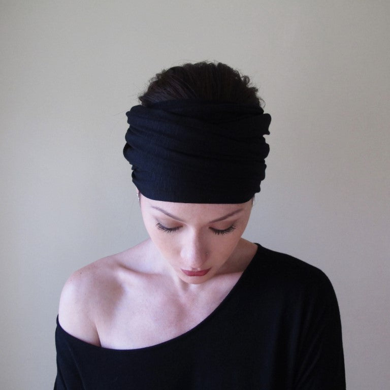 ecoshag black jersey yoga headband
