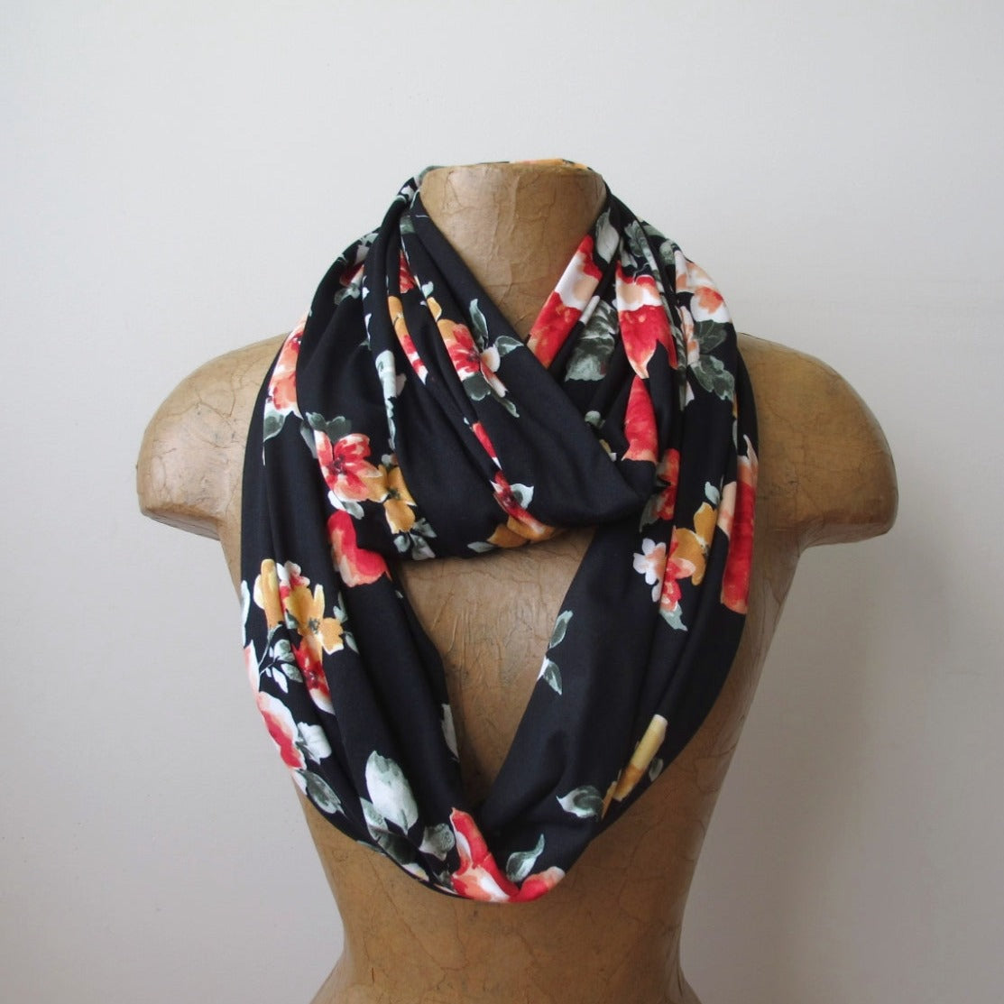 black floral ecoshag scarf