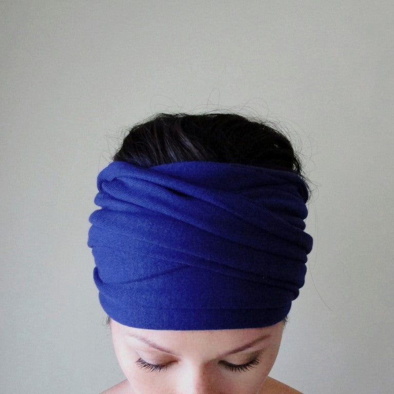 ecoshag blue boho head scarf for women