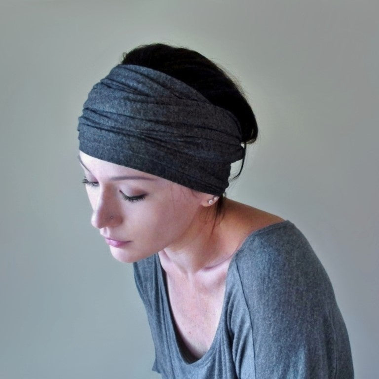 charcoal gray ecoshag jersey headbands for women