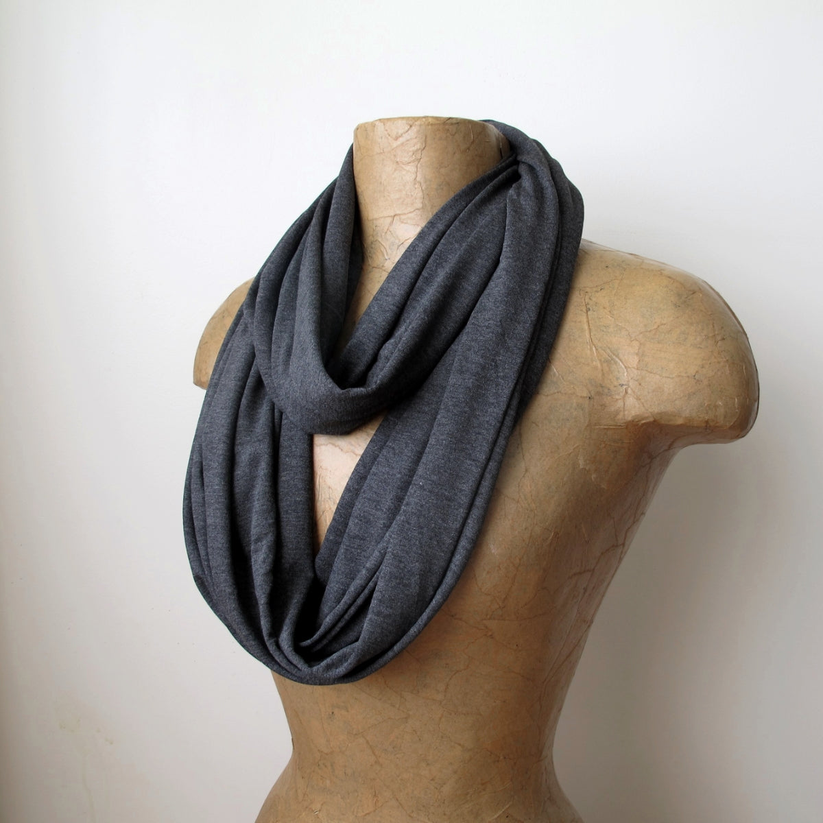 dark gray infinity ecoshag scarf