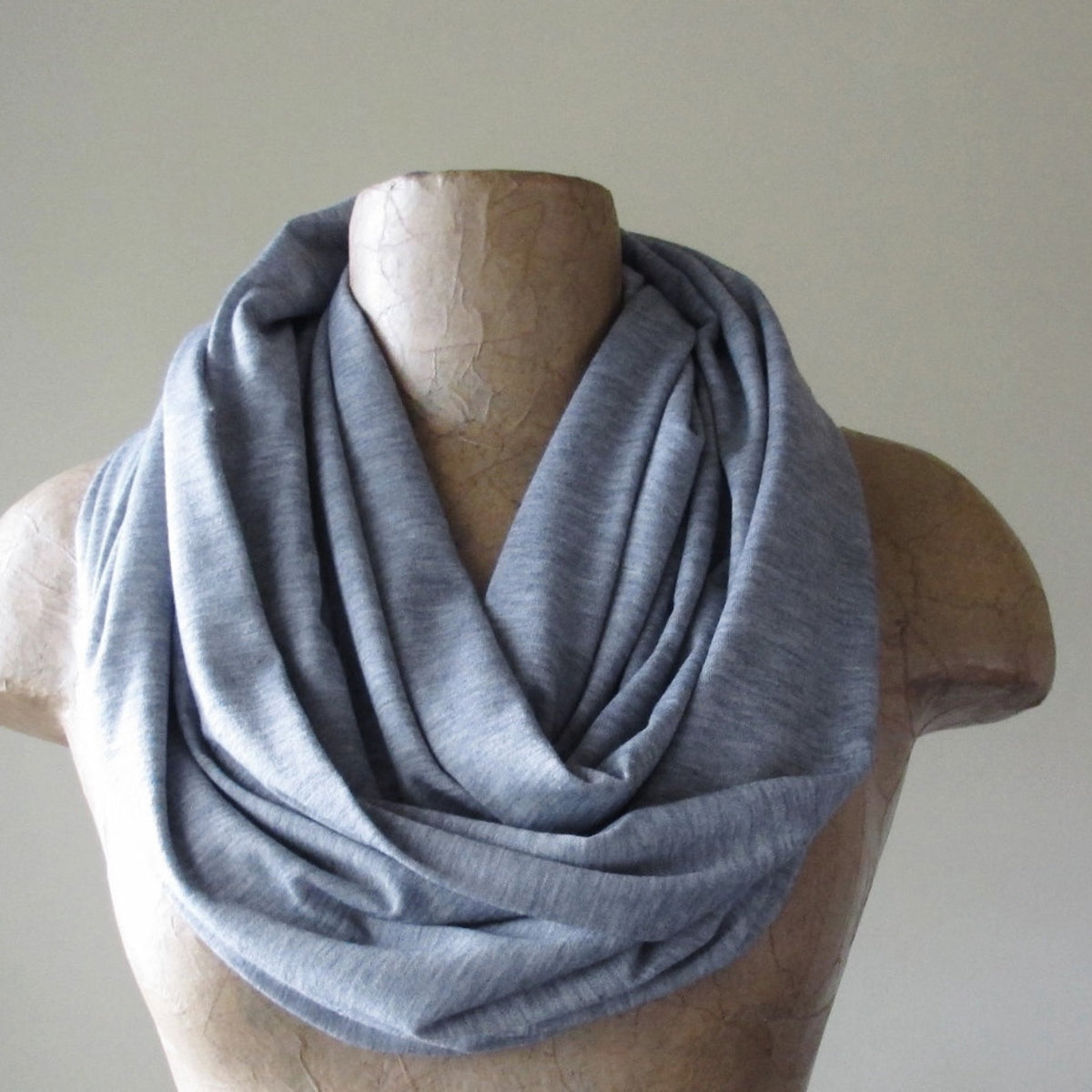 heather gray ecoshag jersey knit infinity scarf