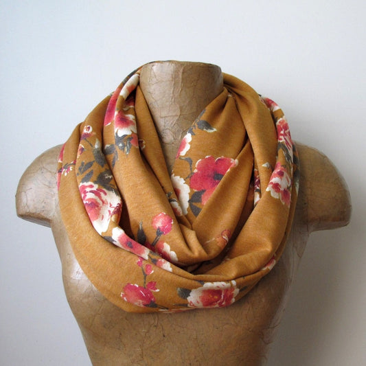 ochre floral ecoshag scarf