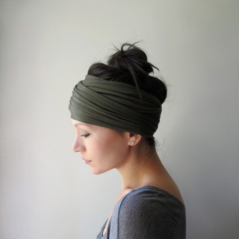 ecoshag olive green head scarf