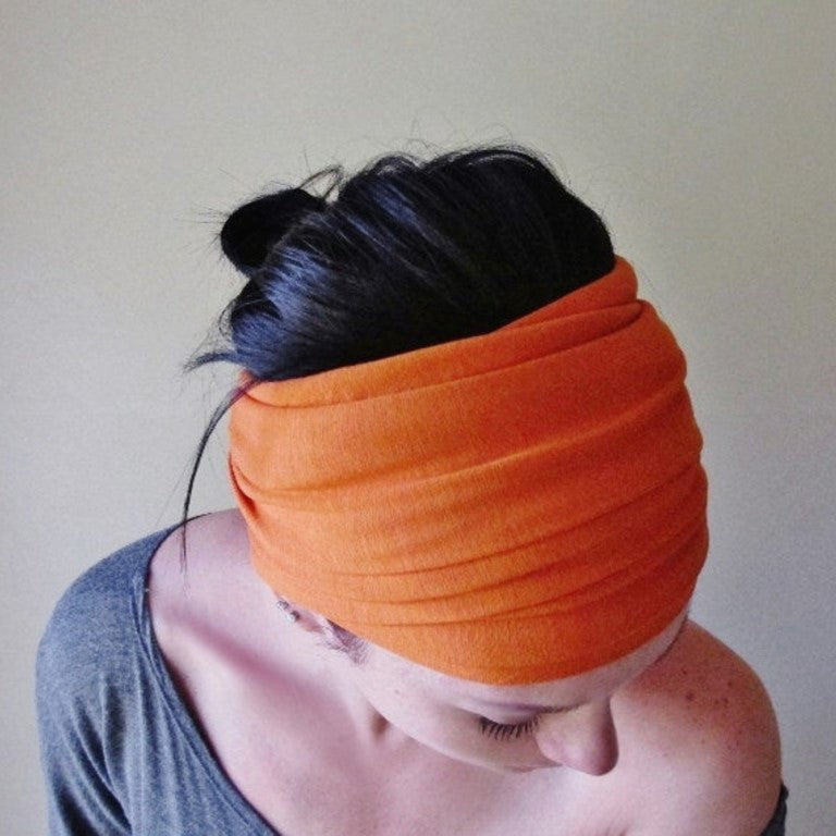 tangerine orange ecoshag head scarf for women