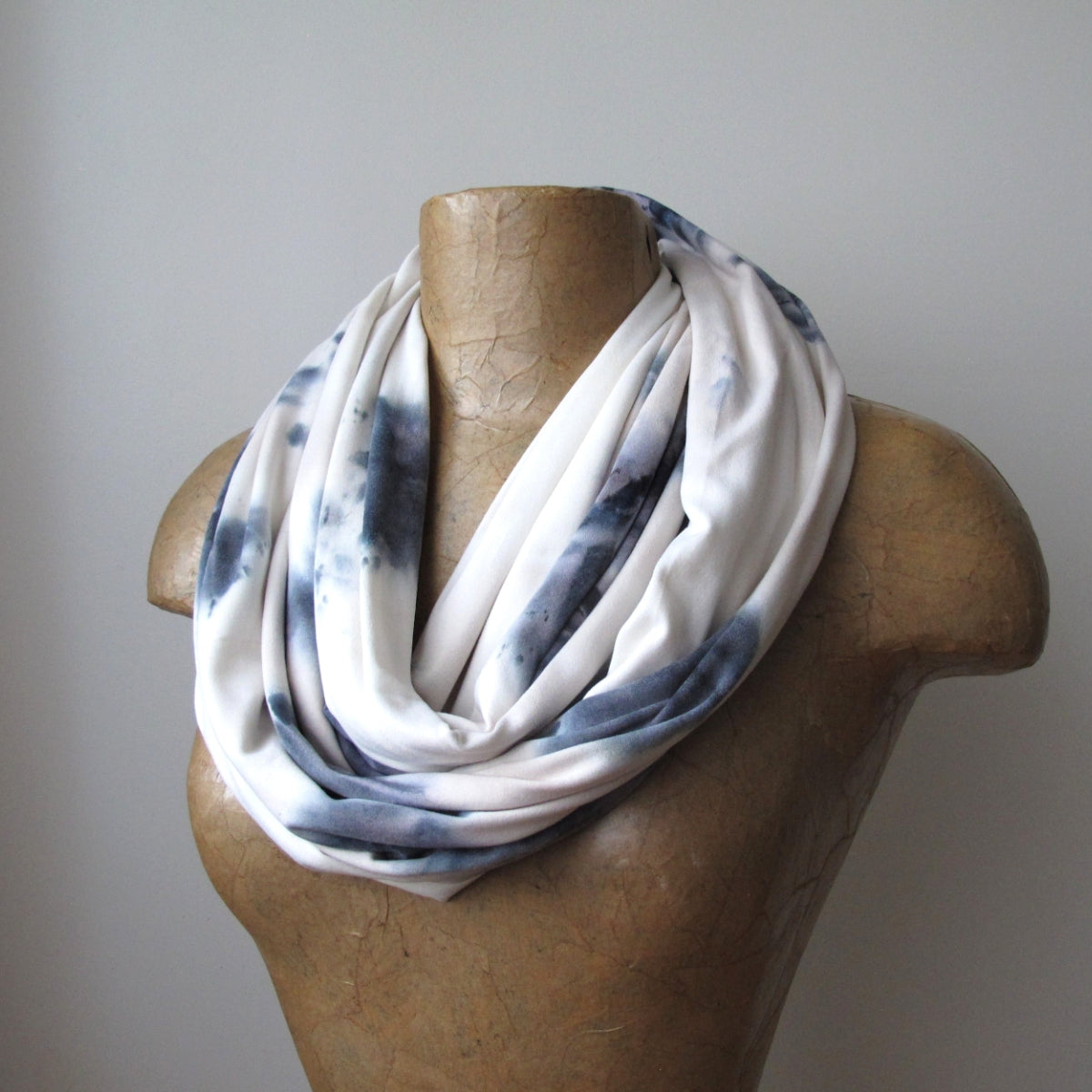 stone white tie dye scarf