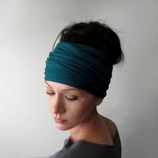 teal green ecoshag head scarf