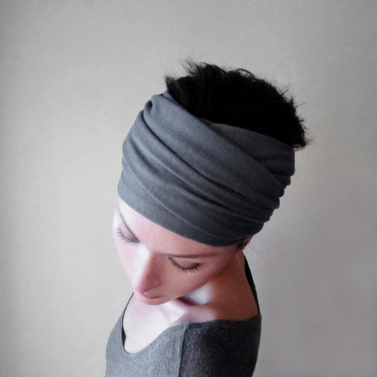 ecoshag  gray head scarf for alopecia