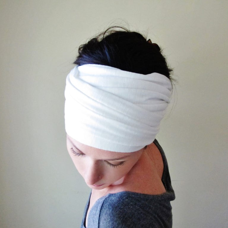 ecoshag white alopecia head covering for women